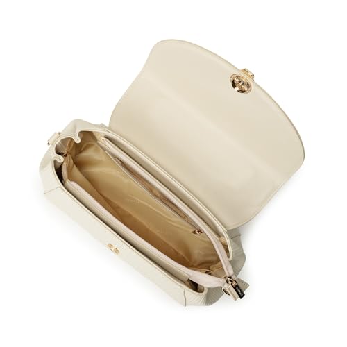 Fastrack Twine Charm Satchel | Faux-Leather Women’s Satchel | Dual Compartments with Centre Zip Pocket, External Quick-Access Zipper, Gold-Accent Flap & Adjustable Strap