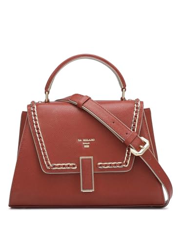 Da Milano Genuine Leather Brown Satchel (01564) (Small)