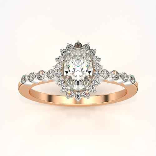 VALANOVA Hallmarked 14K Gold & Certified Lab Grown Diamond 0.66cts | Ring For Women's/Girls | Stylish & Elegant | VGR0463V | Ring Size: 18