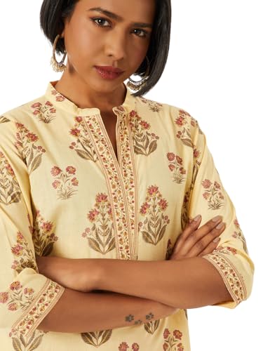 Max Women Printed Kurti (Yellow_L)