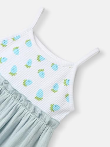 Nautinati Girls Printed Gathered Waistline Dress | Age 0-24 Months Blue