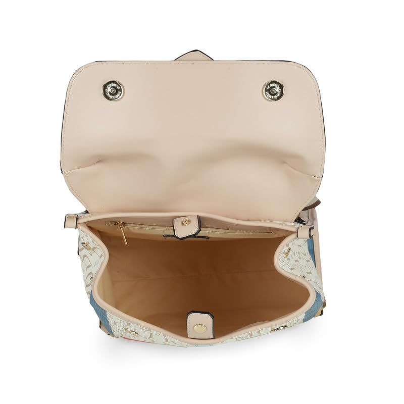 tresmode ZAGREB Beige Vegan Leather Backpack for Women