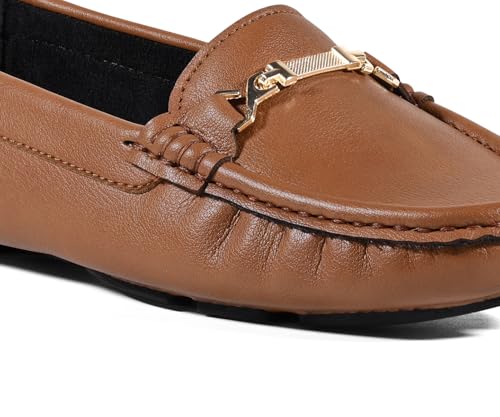 LOUIS STITCH Women’s Tan Premium Slip-On Loafers with Buckle | Elegant Solid Slip-On Comfort Shoes for Casual and Formal Wear | Slip-On Loafer Shoes for Women | LSLD-BLR-HS04-TN | UK-5