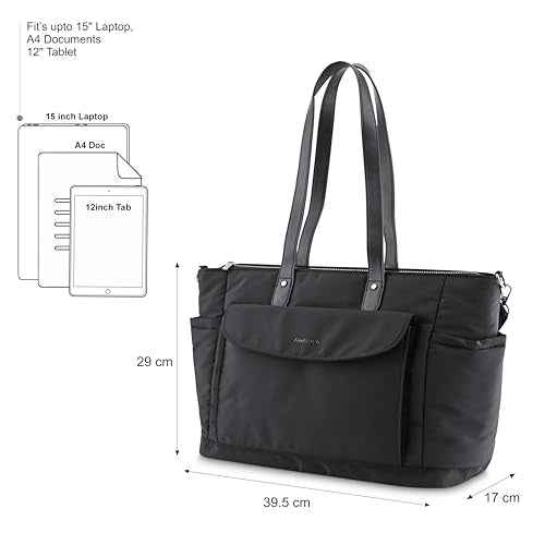 Fastrack All-Day Nylon Tote | Nylon Women's Handbags |15" Laptop Tote for Workwear and College