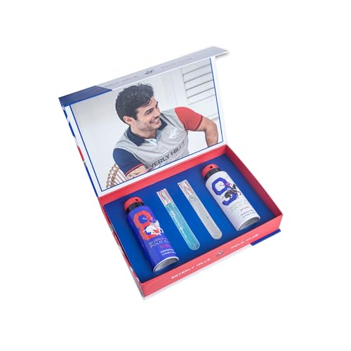 Beverly Hills Polo Club Eau De Toilette (2 X 16 ml each) + Deodrant (2 X 100 ml each) [Perfume Gift set for Men]
