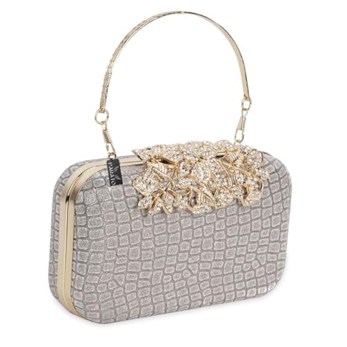 PARATO Eye-Catching Party Clutch (Dark Silver)