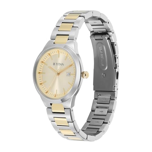 Titan Workday Wonders 2 with Lt Champ Dial Rose Gold & Silver Metal Strap Watch for Women - 95369BM01