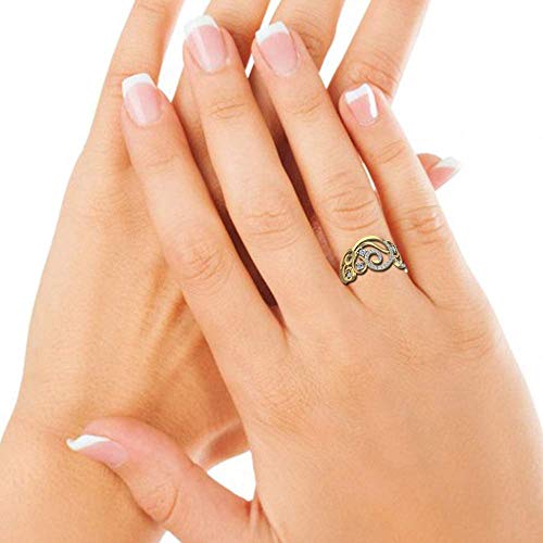 DISHIS 18k(750) BIS Hallmark Yellow Gold Diamond Ring for Women-size-18