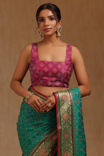 Soch Womens Green Soft Silk Woven Design Saree