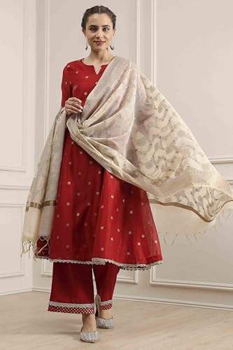 Biba Women Cream Polyester Yarndyed Dupatta_FREE SIZE