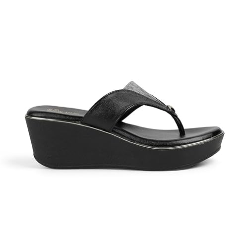 tresmode Jose Black Women's Dress Wedge Sandals in Size 6 UK / 39 EU