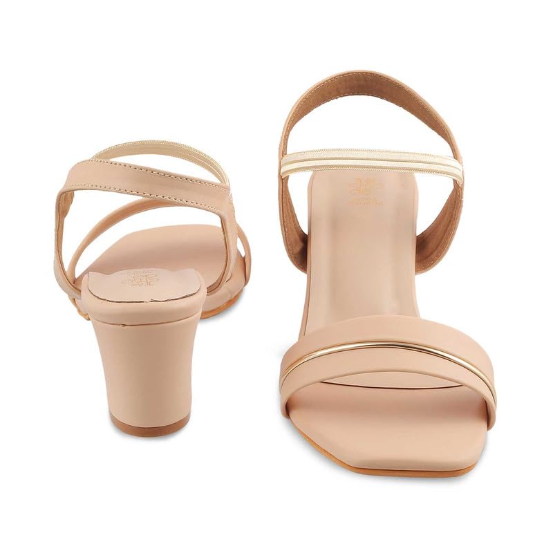 tresmode 239-RACHEL-2 BEIGE WOMEN DRESS BLOCK HEEL SANDALS EU/40 UK/7