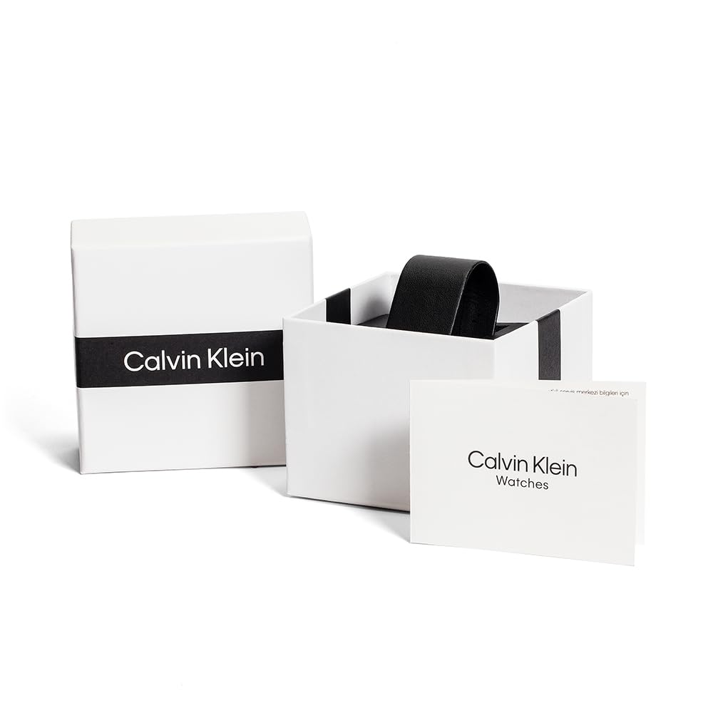 Calvin Klein Ck Meridian Qtz Basic Slim Thin Gold Square Dial Women's Watch|Stainless Steel Material|Multi Color Band - 25100089