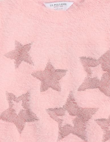 U.S. POLO ASSN. Girls Patterned Knit Pullover Sweater Pink