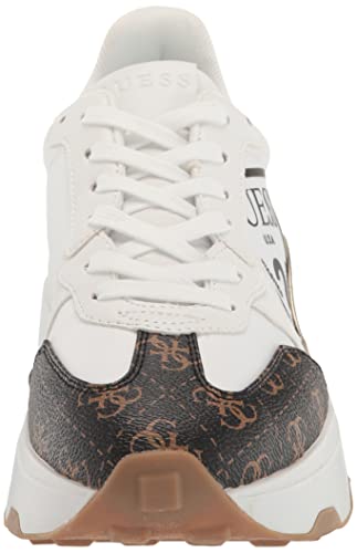 Guess Women's Calebb3 Trainers, White Brown 145, 7 UK