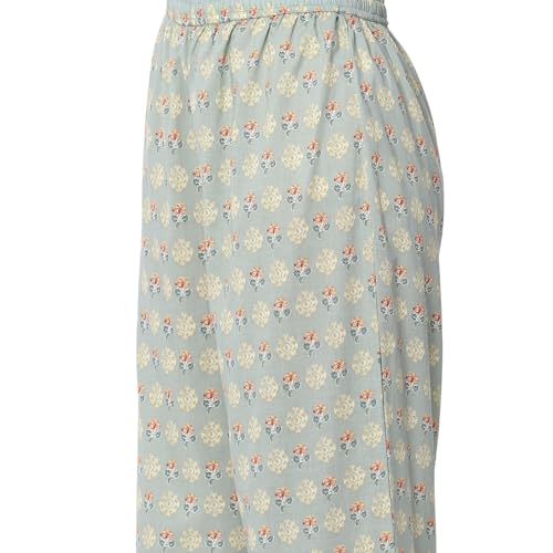 Biba Women Sage Green Pure Cotton Floral Kalidar Suit Set_46