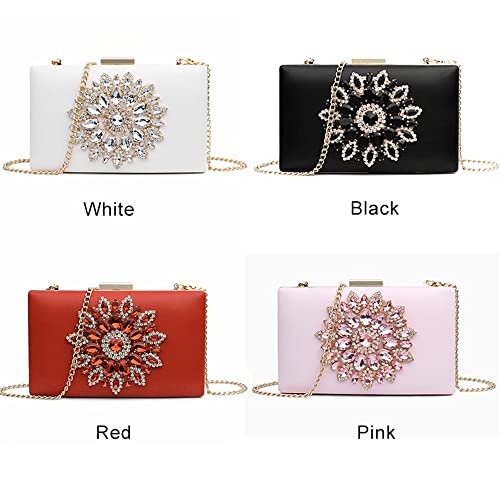 Mastyle® Small Square Clutch Handbag For Women With Diamond Sunflower Design And Decorative Finish
