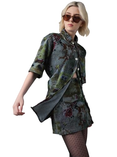 ONLY Women's Abstract Print Wrap High-Rise Multicolor Skorts