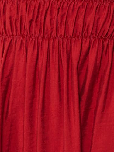 Max Women Solid A-line Midi Dress (Red_XS)