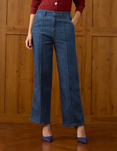 U.S. POLO ASSN. High Rise Straight Fit Jeans (UWAW25JEN404_Blue_34)