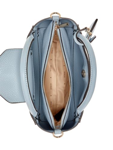 Guess Powder Blue Textured Brenton Small Girlfriend Satchel Bag