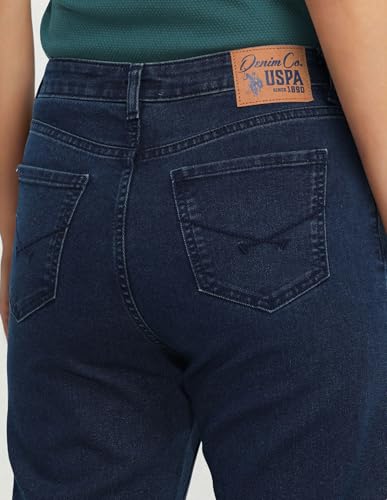 U.S. POLO ASSN. High Rise Straight Fit Jeans Dark Blue