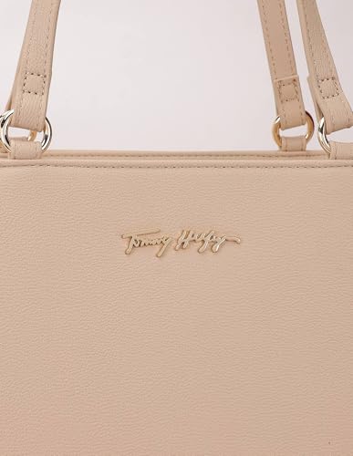 Tommy Hilfiger Solid Beige Pu Tote Bag