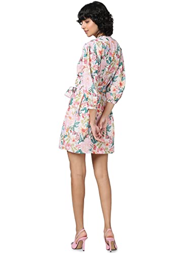Only Women's Mini Length Polyester Shift Multicolor Dress_Small
