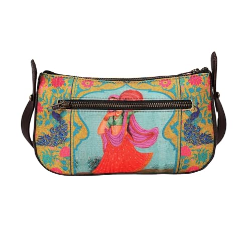 Fatfatiya Rajasthani Woman Portrait Shoulder Bag–Artistic, Ethnic & Handcrafted Women's Handbag