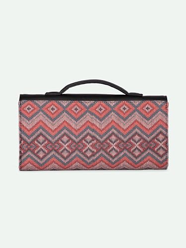 ZOUK Rhea Kapoor Clutch for Women | Crossbody Bag with Detachable Strap | Elegant Flap Closure Evening Clutch | Party & Evening Purse | Gwalior Weaves