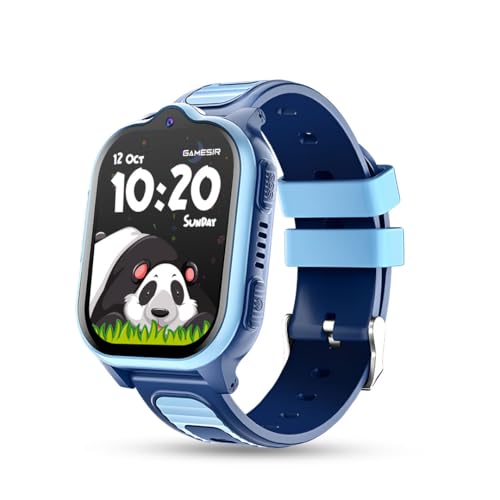 GameSir TrackNova 4G/5G Kids Smartwatch | Live GPS Tracking | App Control | HD Video Call | Games | Family Chat | SOS Safety Alert | IP67 | Camera | FaceLock | 800mAh Long Battery Life - (Blue)