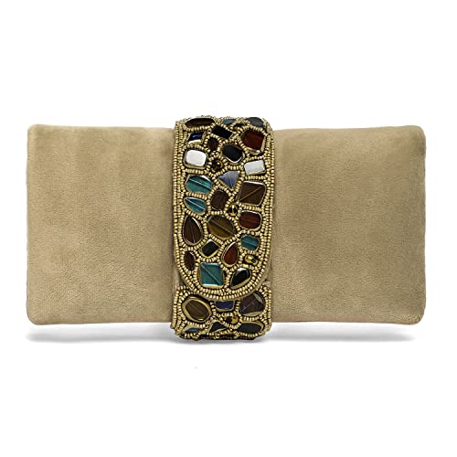 Peora Brown Clutch Purses for Women Handmade Evening Sling Handbag Stylish Bridal Fashion Clutch Bag for Girls (C118BR)