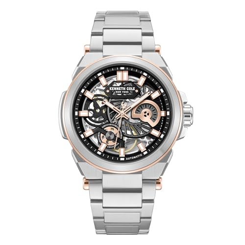 KENNETH COLE Automatic Drop 2 Black Round Dial Men's Watch | Stainless Steel Strap Material | Watches for Man | Watches for Men Analog - KCWGY0065605MN