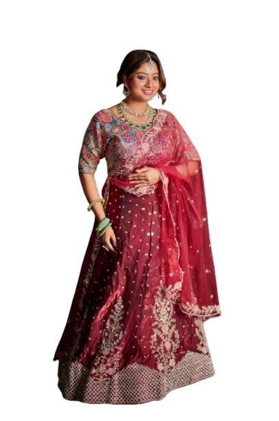 House of Bansal Royal Maroon Bridal Lehenga Set