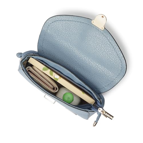 Fastrack BuckleUp Sling | Faux-Leather Women’s Handbag | Blue Bag with Buckle & Zipper Closure | Everyday Casual Carry