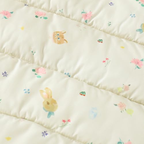 Hopscotch Girls Full Sleeves Beige Floral Bow Applique Long Coat For Ages(4-5 Years)