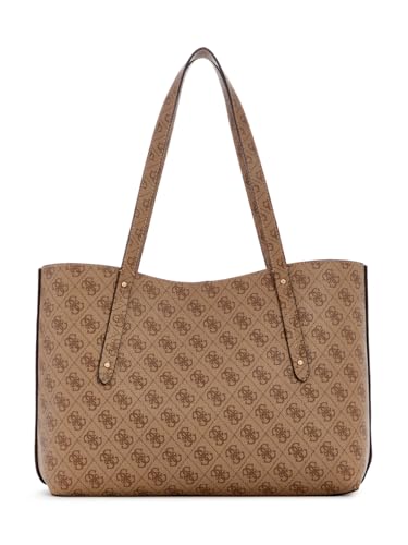 GUESS Latte Logo Printed Brenton Tote Bag