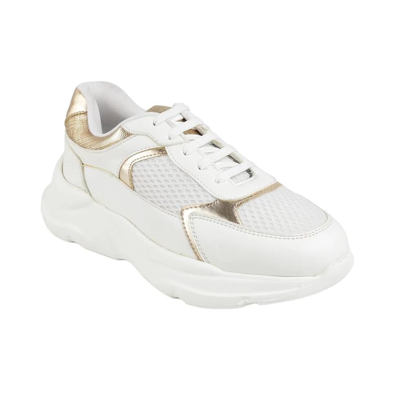 tresmode White Gold Women's Sneakers in Size 5 UK / 38 EU