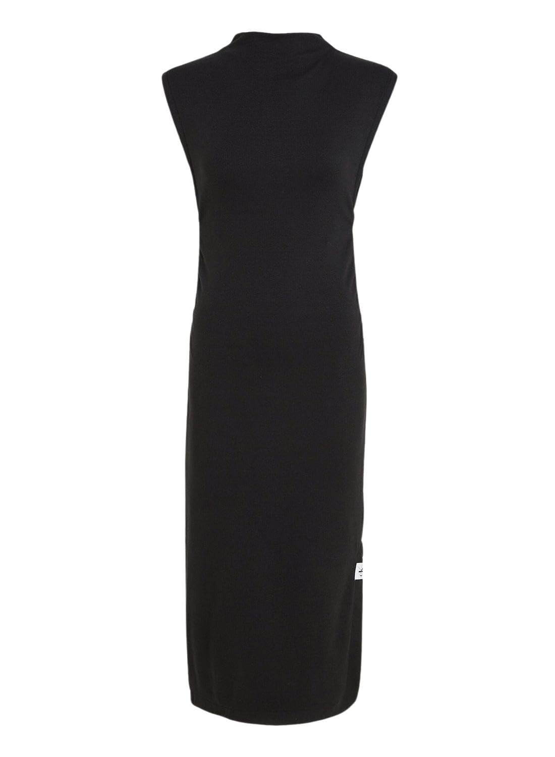 Calvin Klein Jeans Department3424 Cotton Blend Classic Knee-Length Dress (J221396BEH_Ck Black_L)