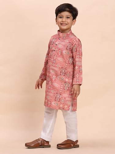 Pro-Ethic Style Developer Boys Heavy Cotton Printed Kurta and Pajama Set For Kid's Ethnic Wear (S-280), 4-5 years, Gajri