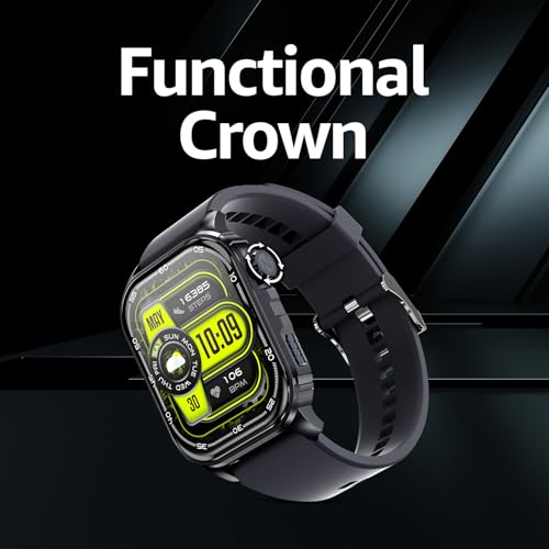 Itel Alpha 51.05mm (2.01") LED Display SmartWatch, 500 Nits Brightness, 7 Days Battery Life, Bluetooth Calling Along with Multisport Modes Smart Watch, IP67 Waterproof (Black)