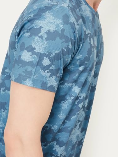 Max Men's Half Sleeves Round Neck Camouflage Print T-Shirt