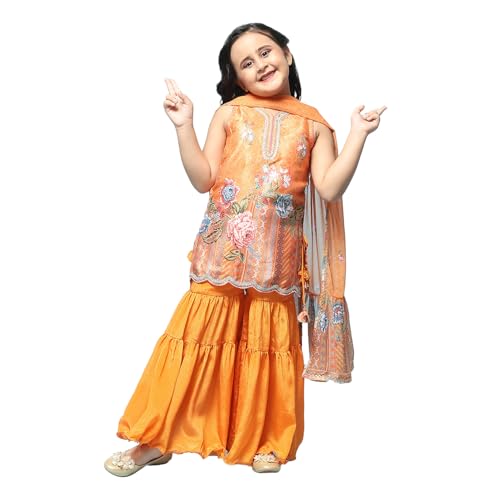 BIBA GIRL PRINTED STRAIGHT KID(KW5445_ORANGE_19)