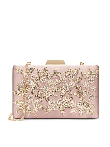 Lavie Signature Women's Ogden Embroyidery Handle Framed Clutch|Ladies Purse |Gift For Women