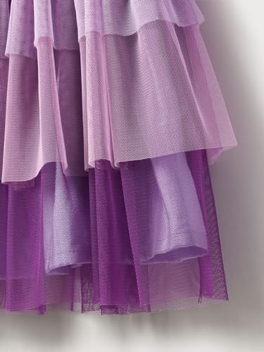 Nauti nati Baby Polyester Nautinati Girls' Net Round Neckline Dress Knee-Length Casual NN321-031_Purple