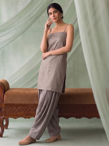 Varanga Women Solid Kurta Set with farsi salwar
