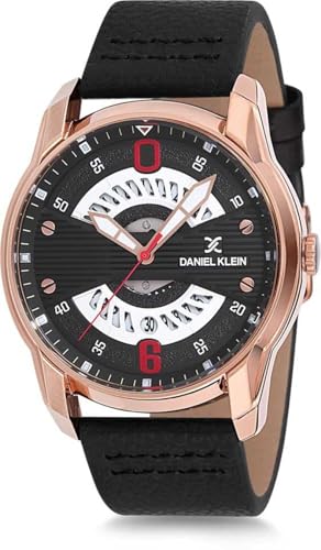 Daniel Klein Leather Analog Black Dial Men's Watch-Dk12155-2