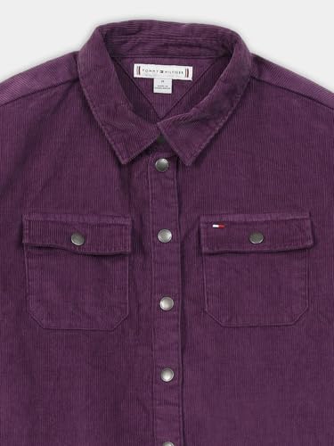 Girls Solid Regular Fit Cotton Shirt Purple