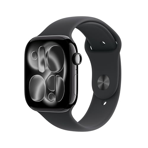 Apple Watch Series 11 GPS 46mm Jet Black Aluminium Case with Black Sport Band - M/L