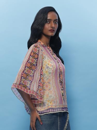 Label RITU KUMAR Ecru Botanic Print Shirt with Inner